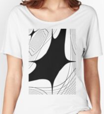 #blackandwhite #shoe #design #modern #abstract #art #shape #monochrome #pattern #illustration #vertical #blackcolor #photography #inarow #styles #geometricshape Women's Relaxed Fit T-Shirt