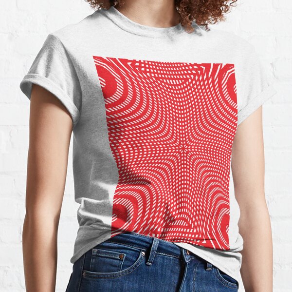 #design #illustration #abstract #pattern #shape #futuristic #bright #decoration #art #creativity #modern #curve #vertical #vibrant color #red #color #image #textured #colors #shiny #imagination Classic T-Shirt