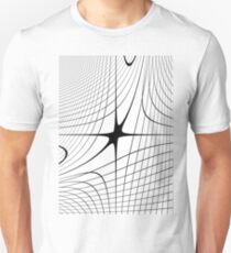 #design #abstract #pattern #modern #shape #futuristic #art #grid #steel #vertical #whitecolor #blackandwhite #monochrome #bright #copyspace #geometricshape #pointofview #vanishingpoint #curves #lines Unisex T-Shirt