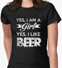 I Am A girl I Like Beer Women's Fitted T-Shirt