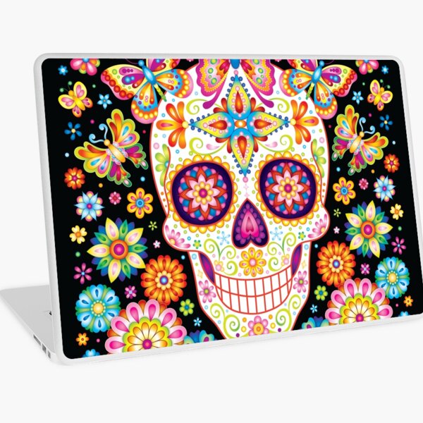 Item preview, Sugar Skull Art - Crâne en sucre avec des papillons et des fleurs par Thaneeya McArdle designed and sold by Thaneeya McArdle.