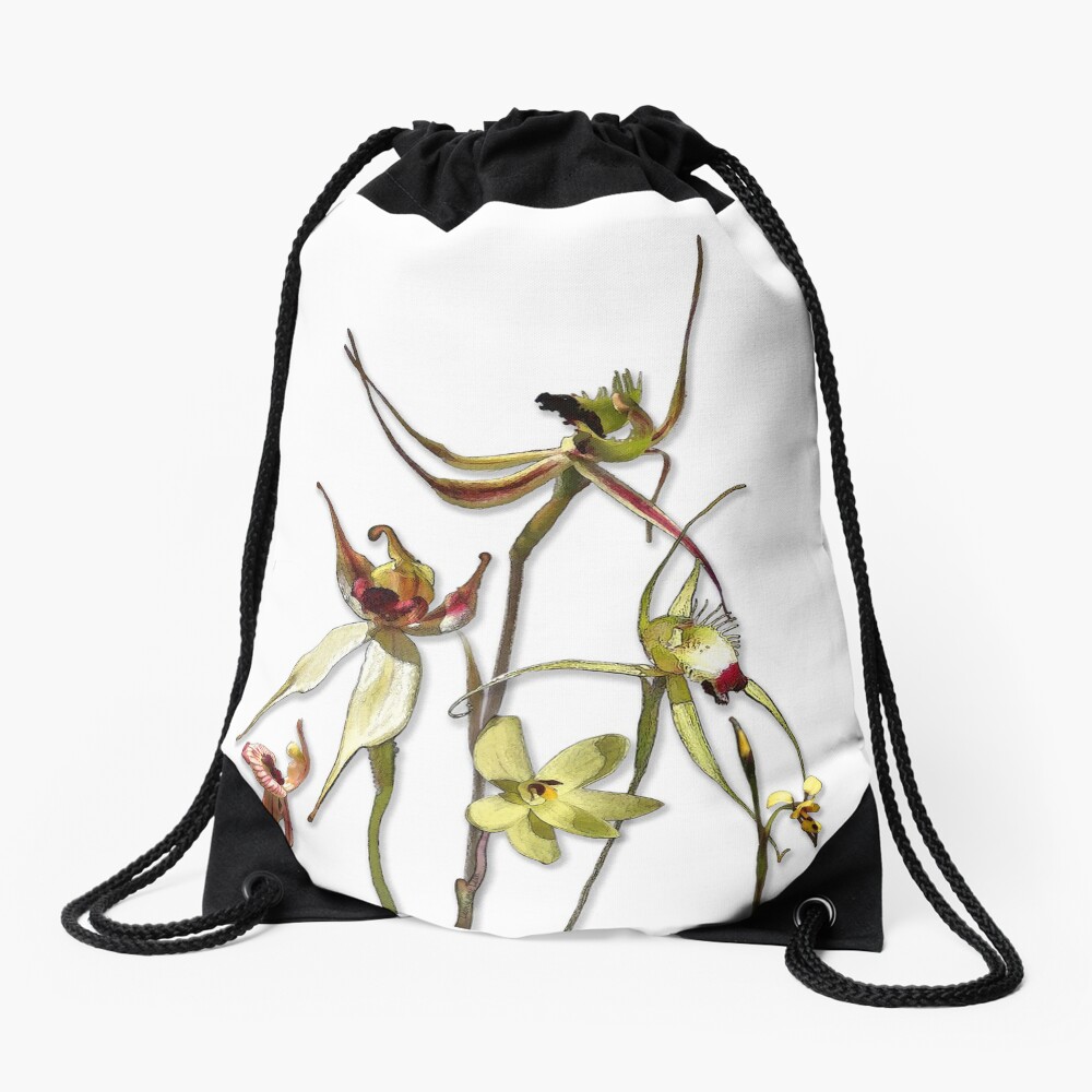 Orchids of Australia 4 Native orchids of Western Australia Drawstring Bag