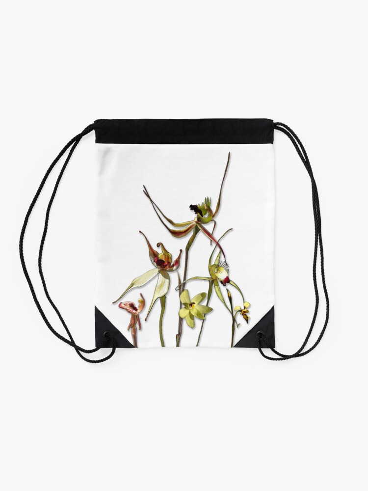 Alternate view of Orchids of Australia 4 Native orchids of Western Australia Drawstring Bag