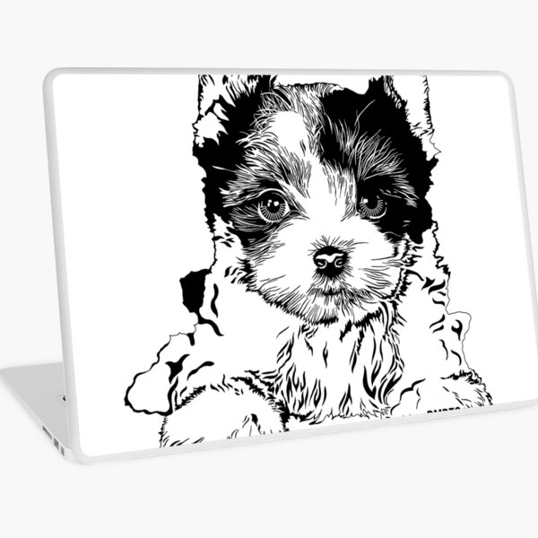 Biewer Terrier Puppy Laptop Skin