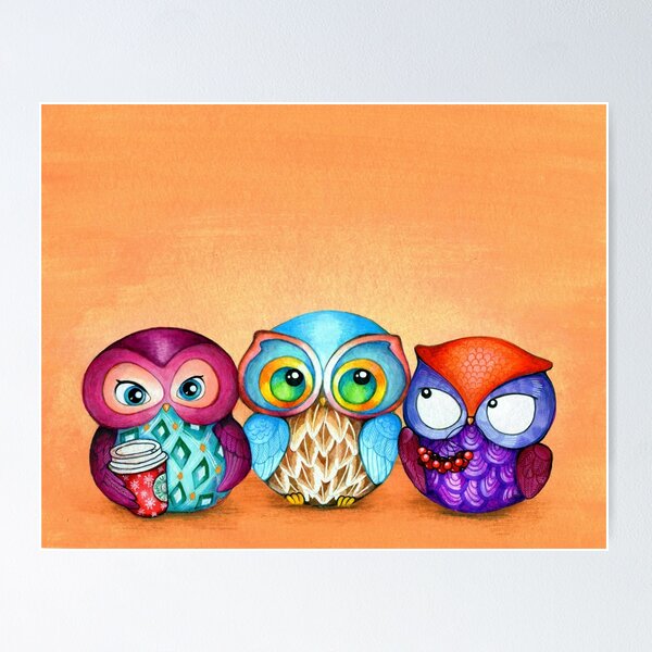 Item preview, Autumn Owl Trio designed and sold by Annya Kai.