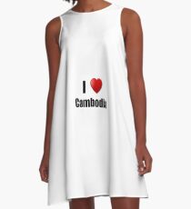 Cambodia I Love Country Lover Pride Funny Gift Idea A-Line Dress