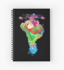 Girl skating glowing Art Spiral Notebook