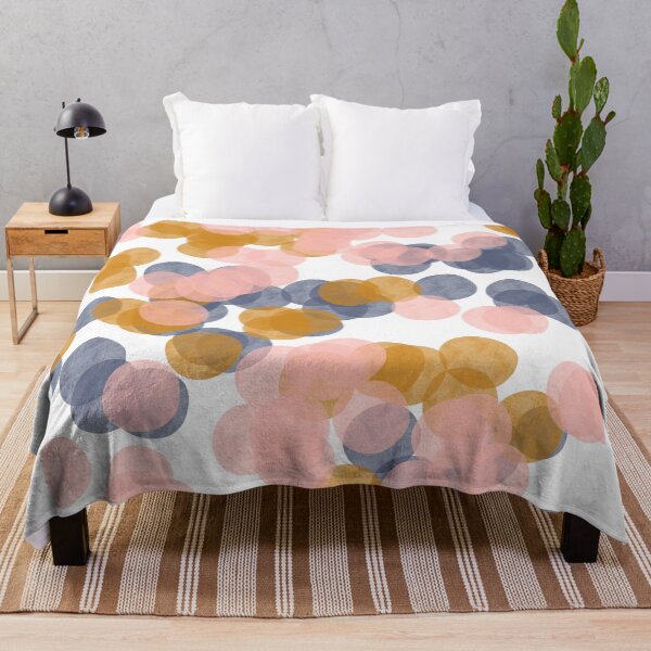 Item preview, Confetti Watercolor Dots in Navy, Blush, and Mustard Yellow designed and sold by JuneJournal.