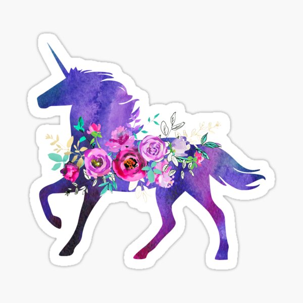 Download Unicorn Flowers Stickers Redbubble