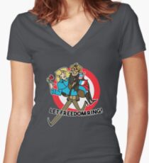 Freedom Pair Women's Fitted V-Neck T-Shirt