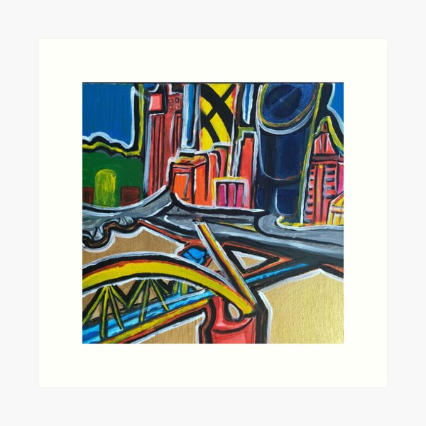 Brisbane City - A Colourful Painting Art Print
