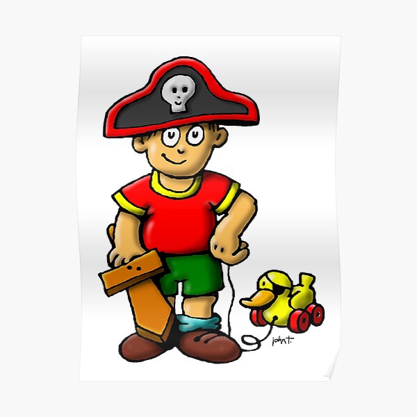 Pirate Boy & Duck Poster