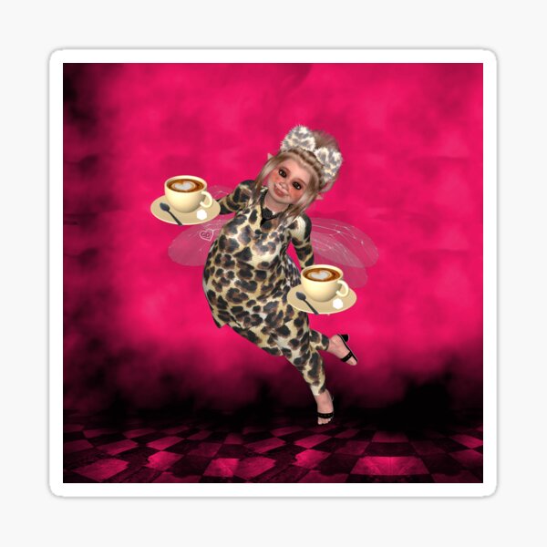 Pummelfee bringt Kaffee Sticker