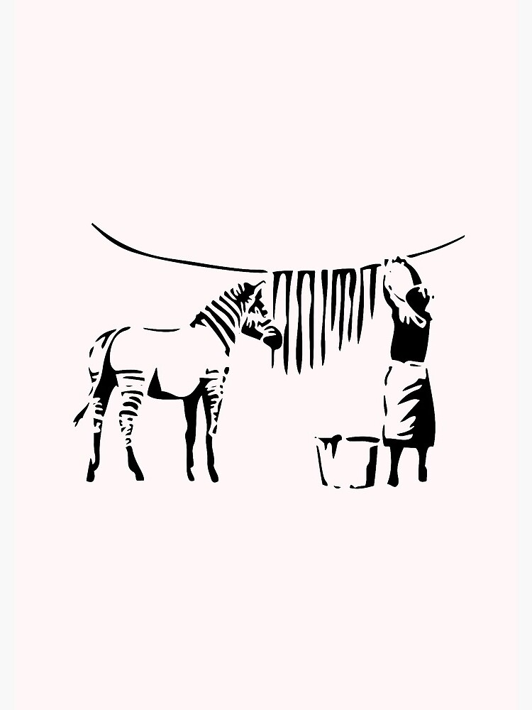"Banksy, A Woman Washing Zebra Stripes Artwork Reproduction, Posters