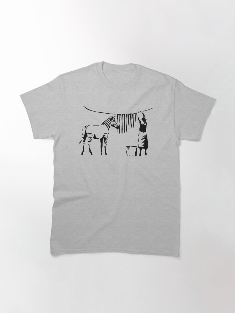 Alternate view of Banksy, A Woman Washing Zebra Stripes Artwork Reproduction, Posters, Tshirts, Prints Classic T-Shirt