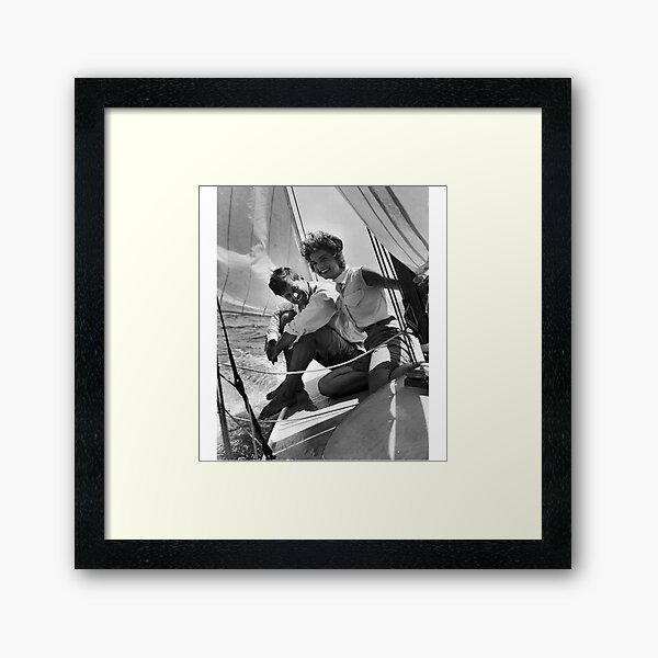 Jackie and Jack on a Boat Framed Art Print