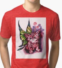 "Winged Kitty" by Katie Calico Tri-blend T-Shirt