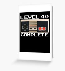 Level 40 Komplette Video Gamer 40. Geburtstagsgeschenk Grußkarte