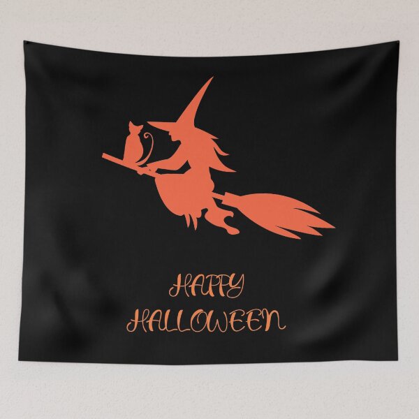Item preview, Silhouette of the witch cat flying on the broom designed and sold by Kioto.