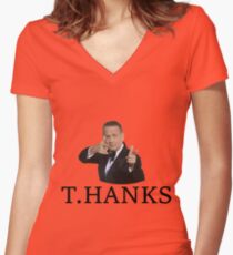 Thanks Tom Hanks Women's Fitted V-Neck T-Shirt