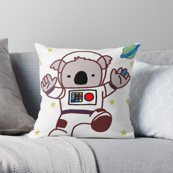 Astronaut Koala in Space Throw Pillow
