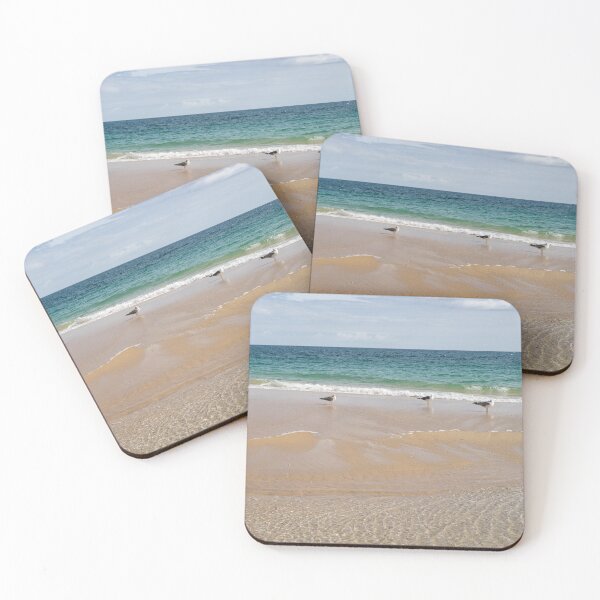 Item preview, Waiting for the Tide - Layers Textures and Seagulls on Tavira Island Beach designed and sold by Georgia Mizuleva.