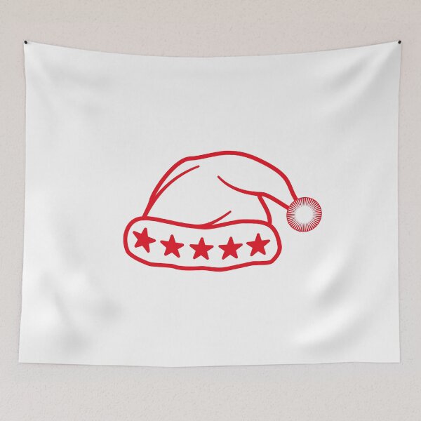Item preview, Simple santa hat with stars and bobble designed and sold by MarlowLoom.