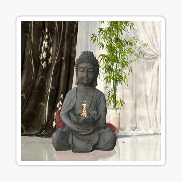 Buddha im Wohnzimmer Sticker