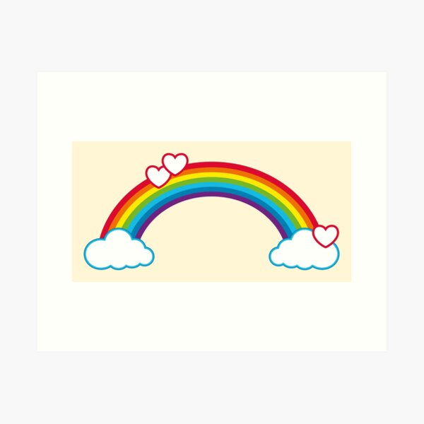 Item preview, Rainbow summer heart clouds hygge designed and sold by Helen-Storm.