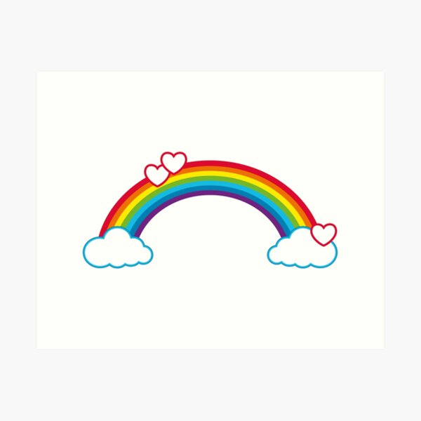 Item preview, Rainbow summer heart clouds hygge designed and sold by Helen-Storm.