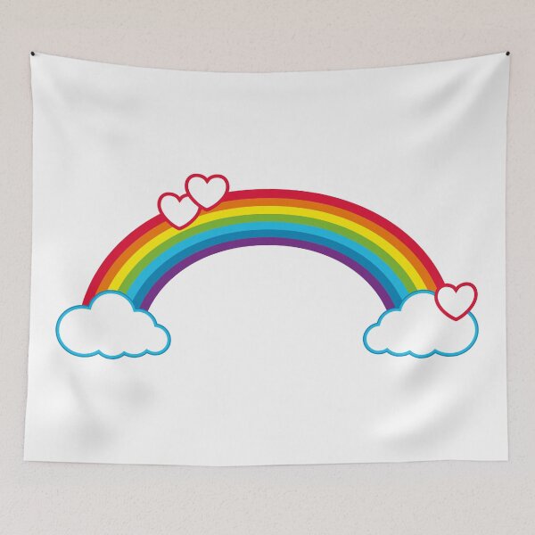 Item preview, Rainbow summer heart clouds hygge designed and sold by Helen-Storm.