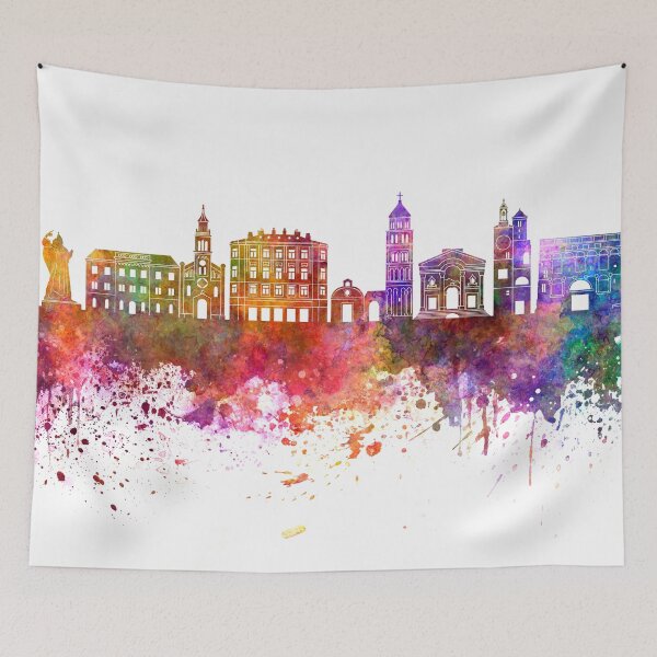 Item preview, Split skyline watercolor background  designed and sold by paulrommer.