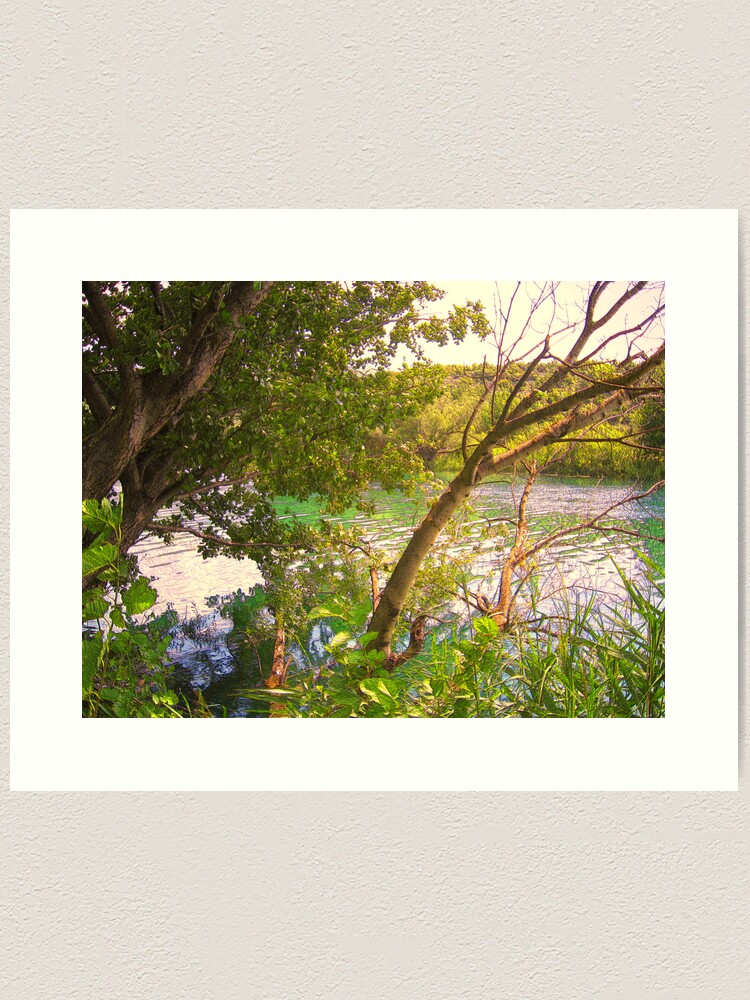 Thumbnail 1 of 3, Art Print, SOMEWHERE ON THE RIVER designed and sold by TatianaMichaela.