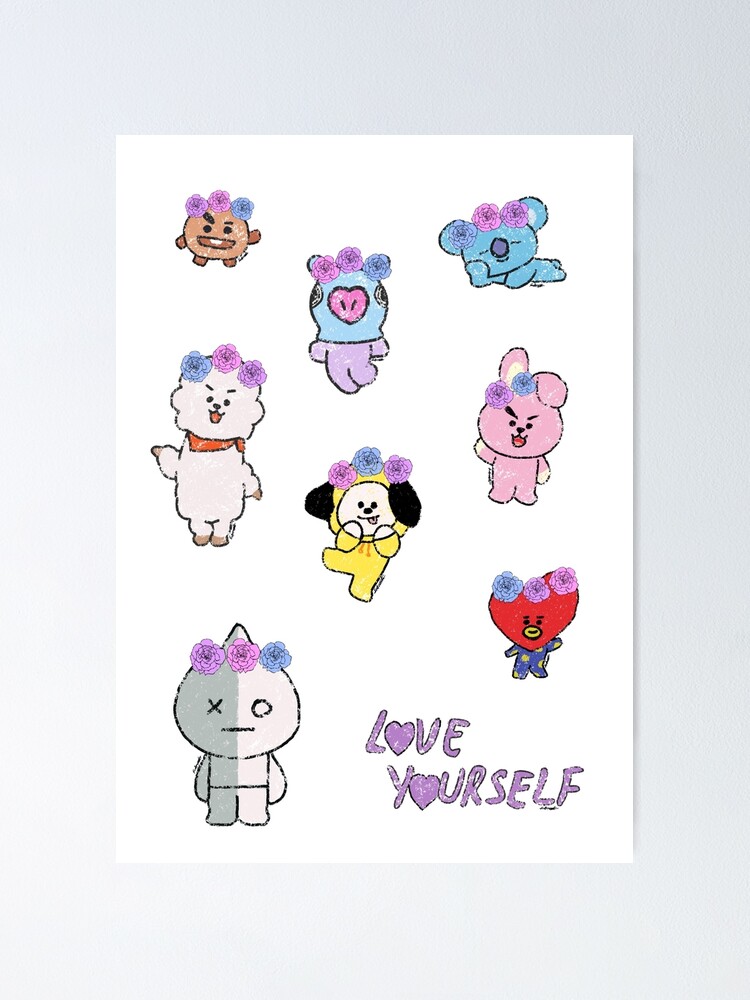  BTS BT21 Characters  Poster by fayetheartist Redbubble