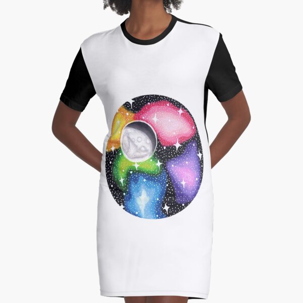 Luna que se desvanece galaxia Vestido camiseta