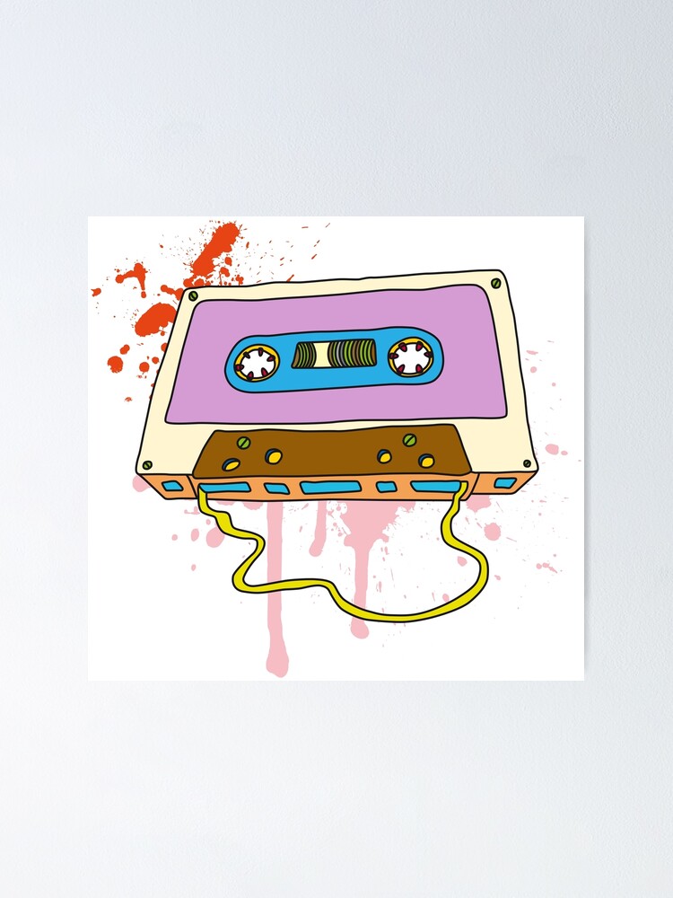 "Music Cassette Retro Tape Vintage Graffiti" Poster by HelenStorm