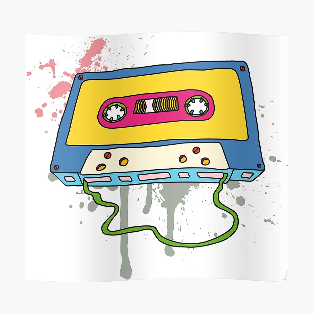 "Music Cassette Retro Tape Vintage Graffiti" Poster by HelenStorm