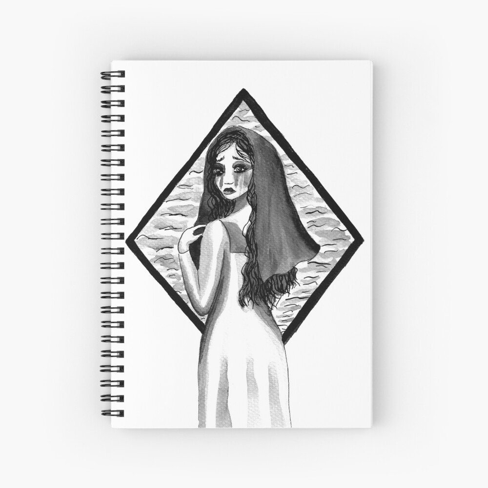 Cuaderno de espiral «La Llorona - La mujer llorona en tinta» de Almonda |  Redbubble