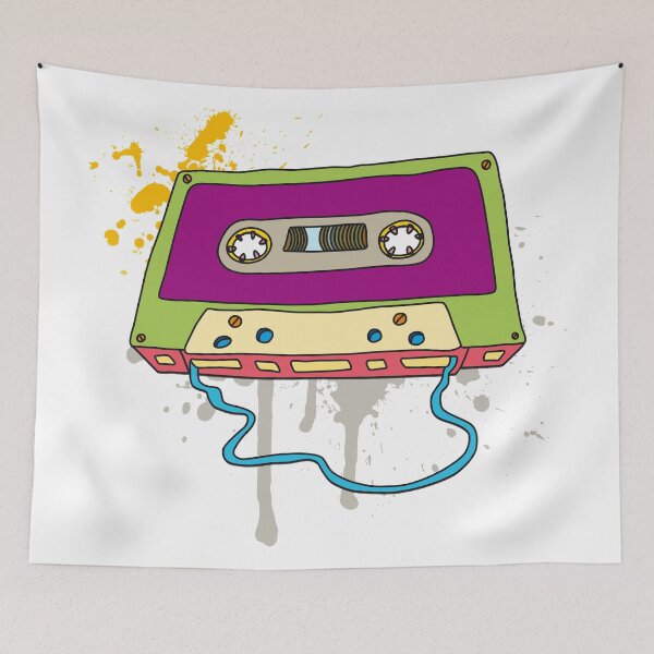Item preview, Music Cassette Retro Tape Vintage Graffiti designed and sold by Helen-Storm.