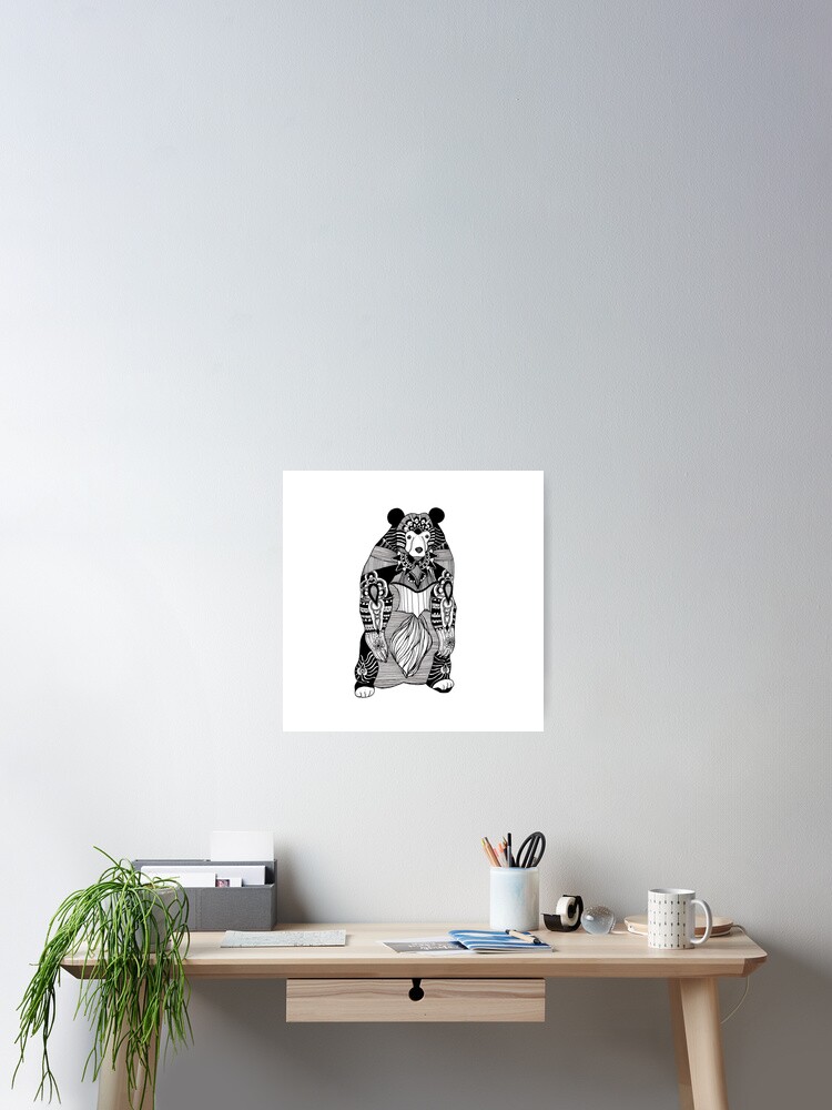 Thumbnail 2 of 3, Poster, Sun Bear Pattern designed and sold by GunnsDesigns.