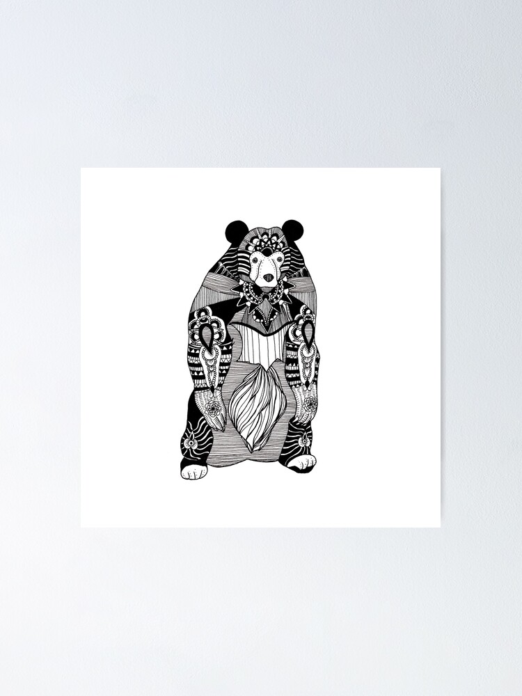 Thumbnail 1 of 3, Poster, Sun Bear Pattern designed and sold by GunnsDesigns.