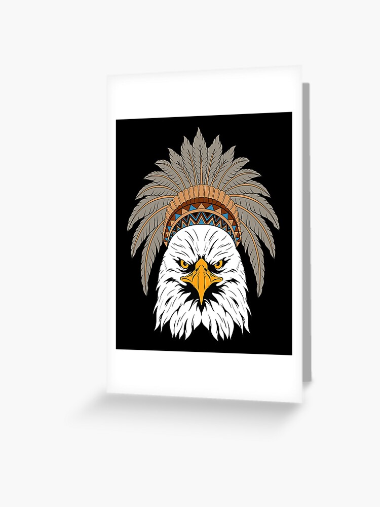 Tarjetas de felicitación «Águila vestida de nativo americano tocado» de  Sinjy | Redbubble