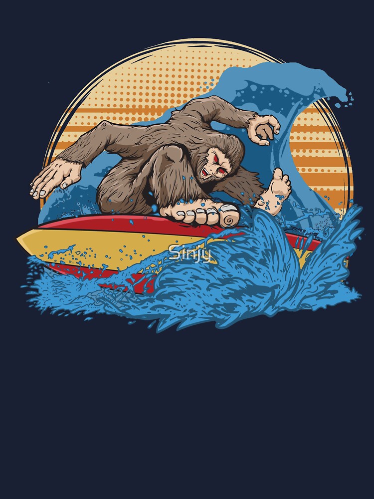 Bigfoot Surfing Shirt Funny Sasquatch Yeti Surf Men Kids T-shirt, hoodie,  sweater, long sleeve and tank top