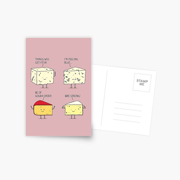 cheesy puns Postcard
