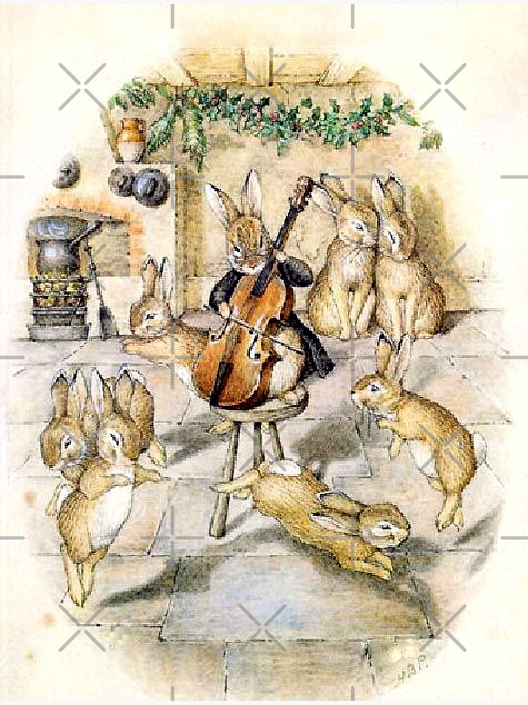 Beatrix Potter Christmas Bunnies Handmade Christmas Card