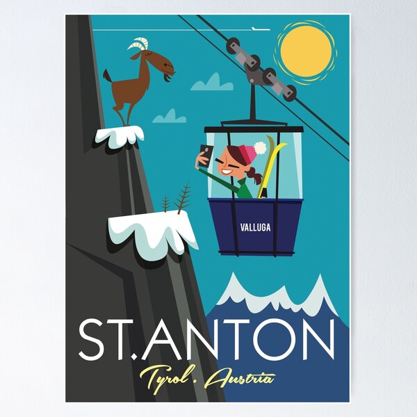 Item preview, St.Anton retro ski poster designed and sold by GAGodel.