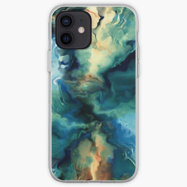 Liquid Colors Blue Turquoise Brown Beige Mixed Case iPhone Soft Case