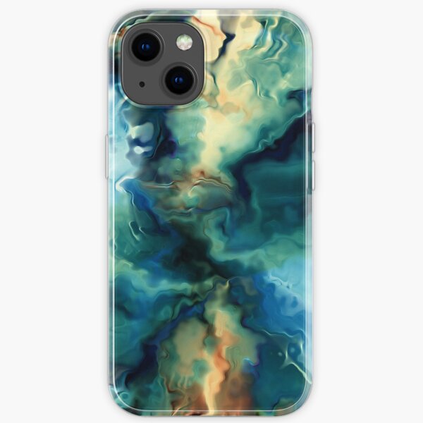 Liquid Colors Blue Turquoise Brown Beige Mixed Case iPhone Soft Case