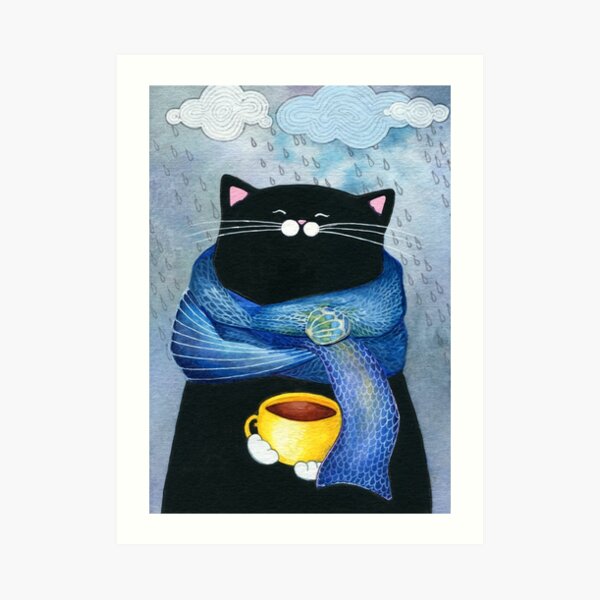 Rainy Day Coffee Art Print