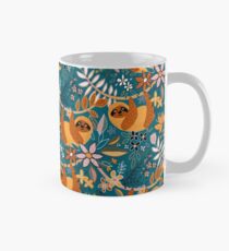 Happy Boho Sloth Floral Mug